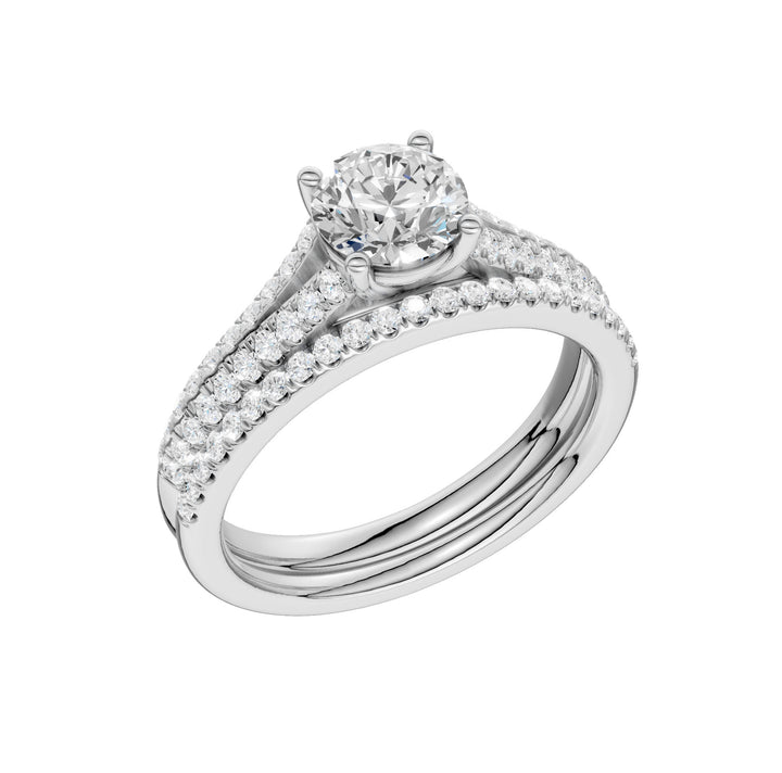 14k White Gold 1.40ct Lab Diamond Bridal Ring Set