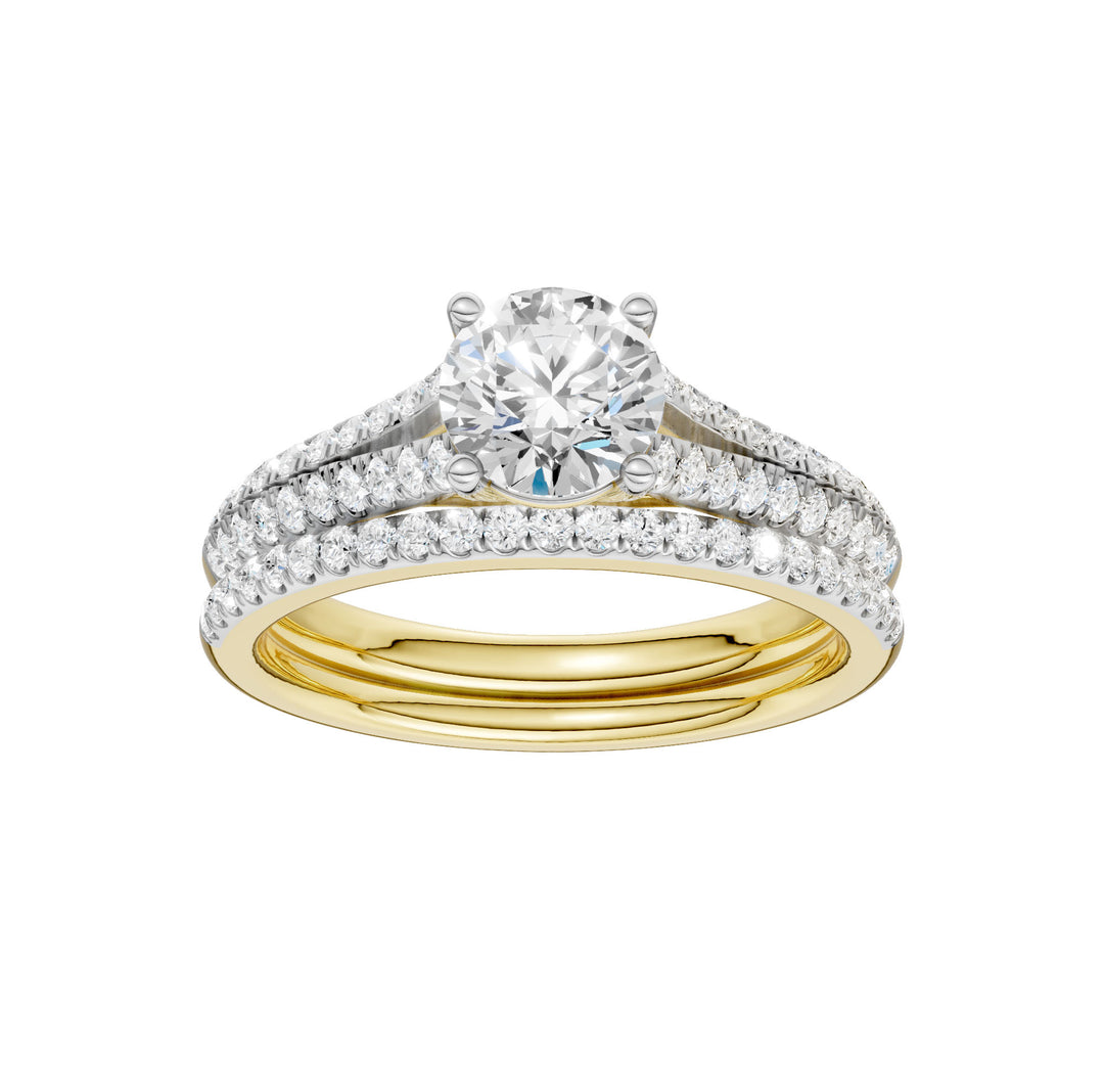 14K Yellow Gold 1.40ct Lab Grown Diamond Bridal Elegance Set