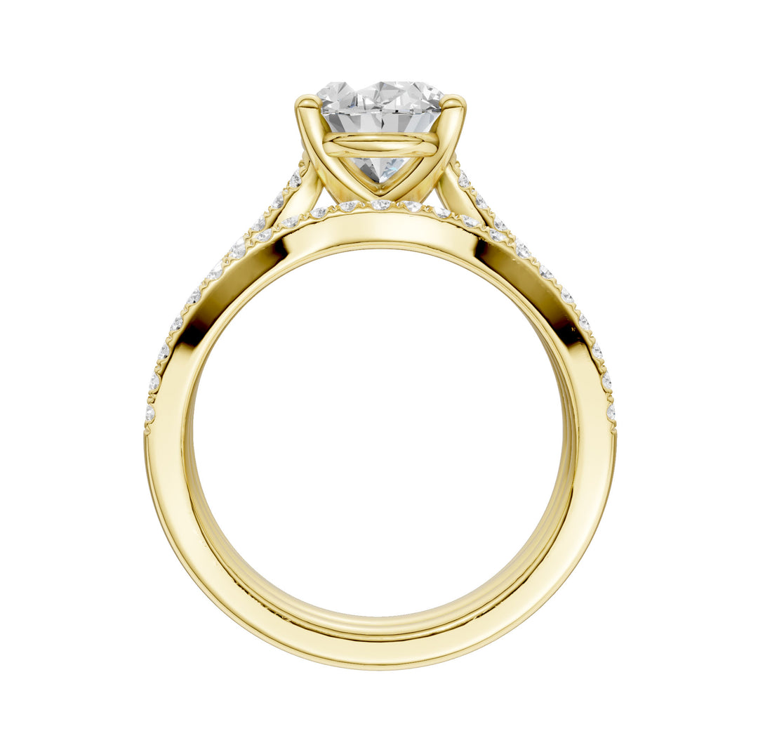 14K Yellow Gold 1.40CT Lab Diamond Bridal Ring Set