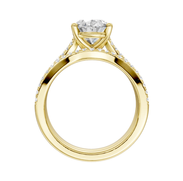 14K Yellow Gold 1.40CT Lab Diamond Bridal Ring Set
