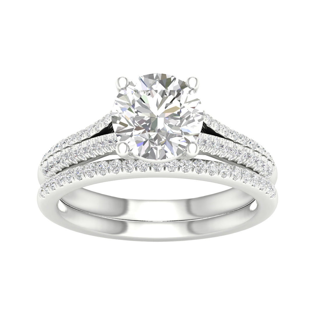Timeless 14K White Gold Certified Lab Diamond Bridal Set