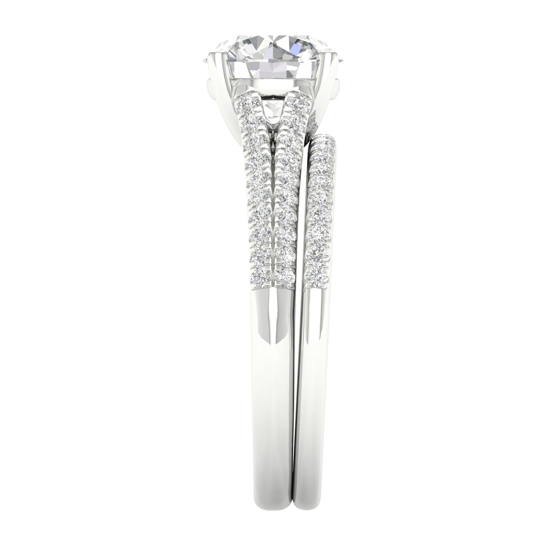 Timeless 14K White Gold Certified Lab Diamond Bridal Set