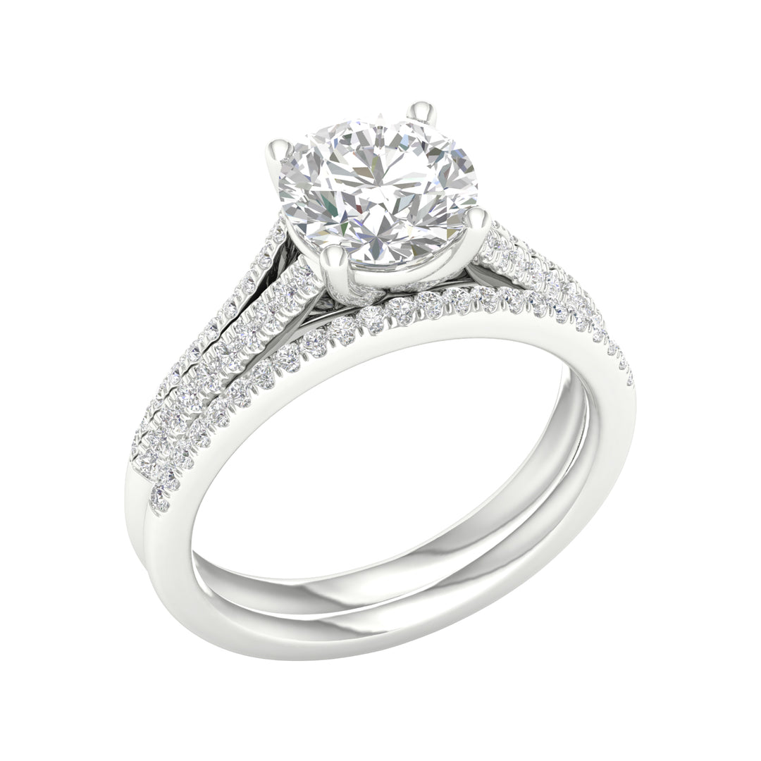Timeless 14K White Gold Certified Lab Diamond Bridal Set