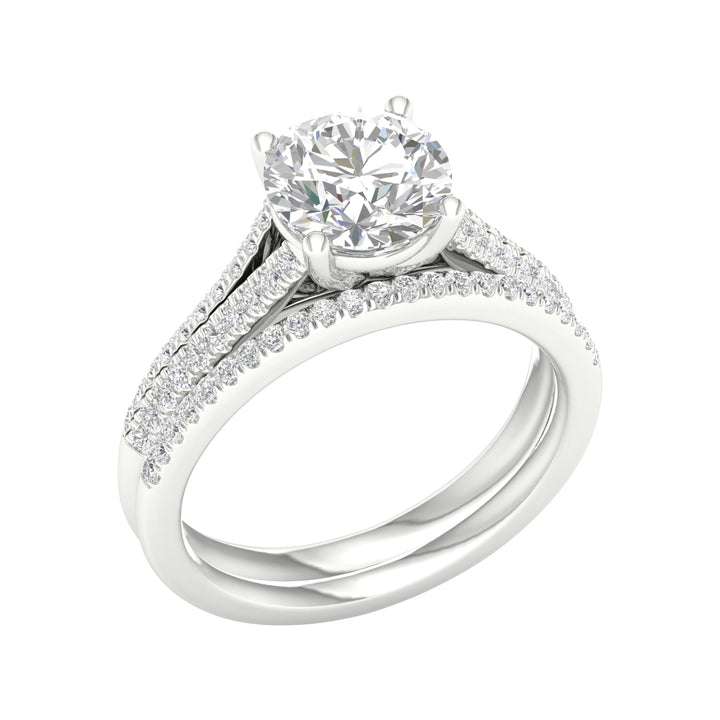Timeless 14K White Gold Certified Lab Diamond Bridal Set