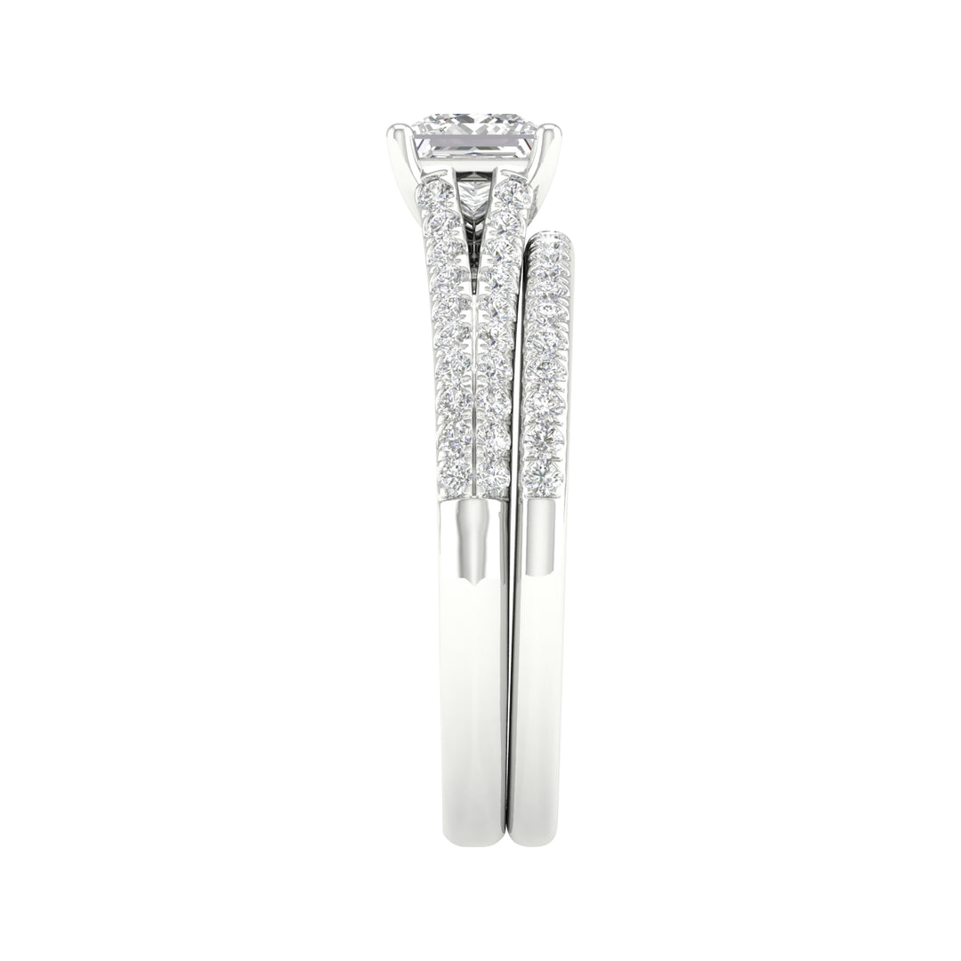 Brilliant 14K White Gold Lab Diamond Bridal Ring Set