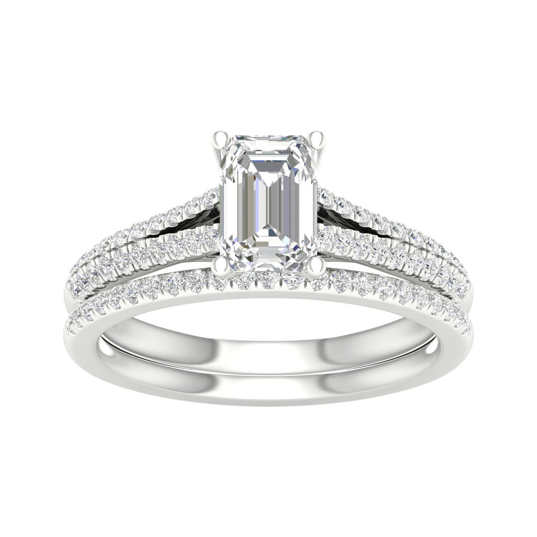 14k White Gold Lab Grown Diamond Bridal Set Brilliance