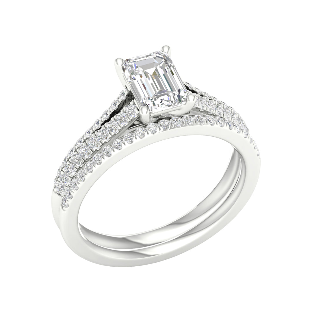14k White Gold Lab Grown Diamond Bridal Set Brilliance