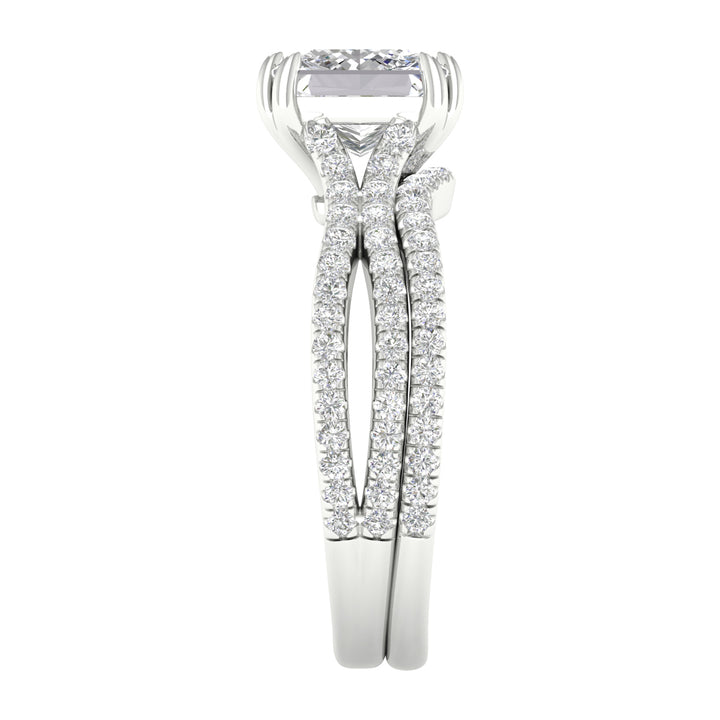14k White Gold 2.50CT Lab Grown Diamond Bridal Ring Set