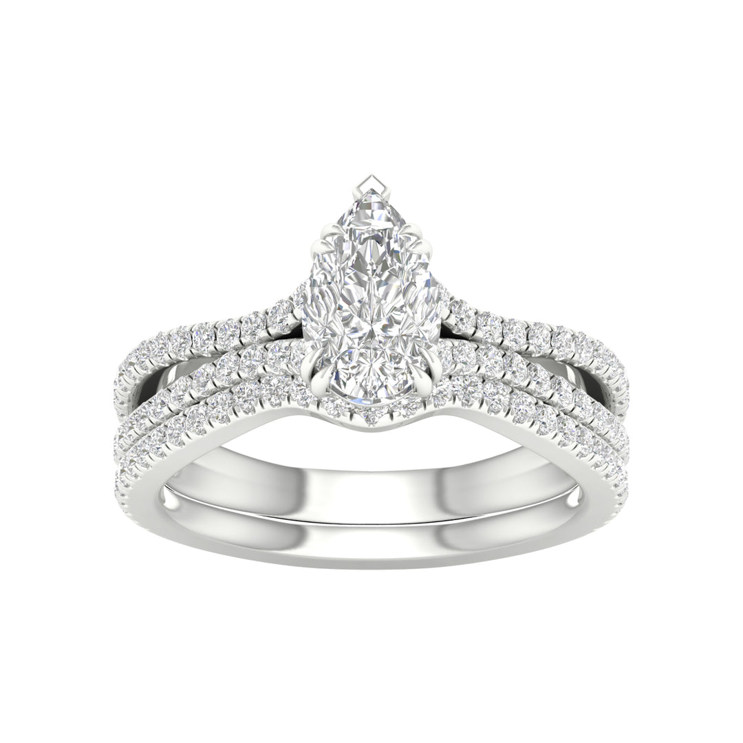 14k White Gold 1.50CT Lab Grown Diamond Bridal Brilliance Set
