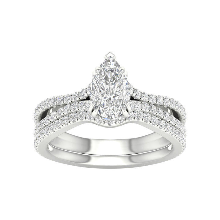 14k White Gold 1.50CT Lab Grown Diamond Bridal Brilliance Set
