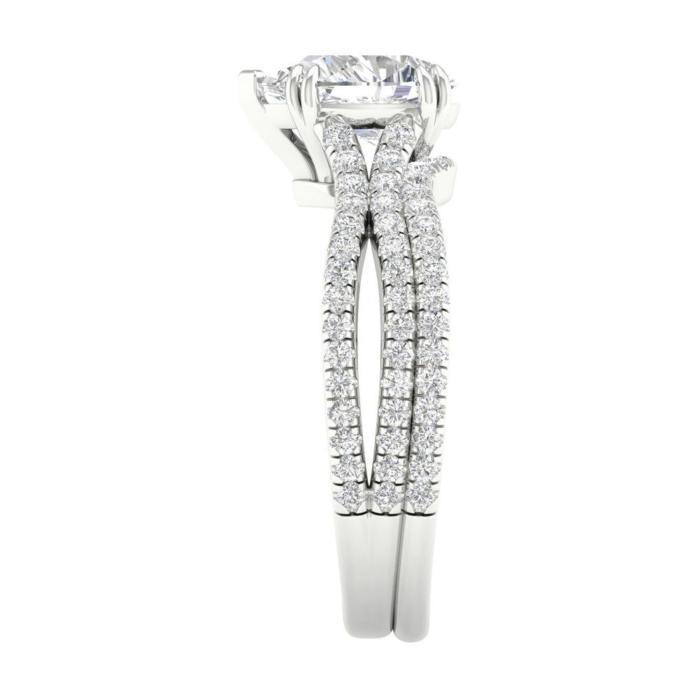 14k White Gold 1.50CT Lab Grown Diamond Bridal Brilliance Set