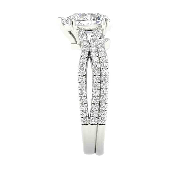 14k White Gold 1.50CT Lab Grown Diamond Bridal Brilliance Set