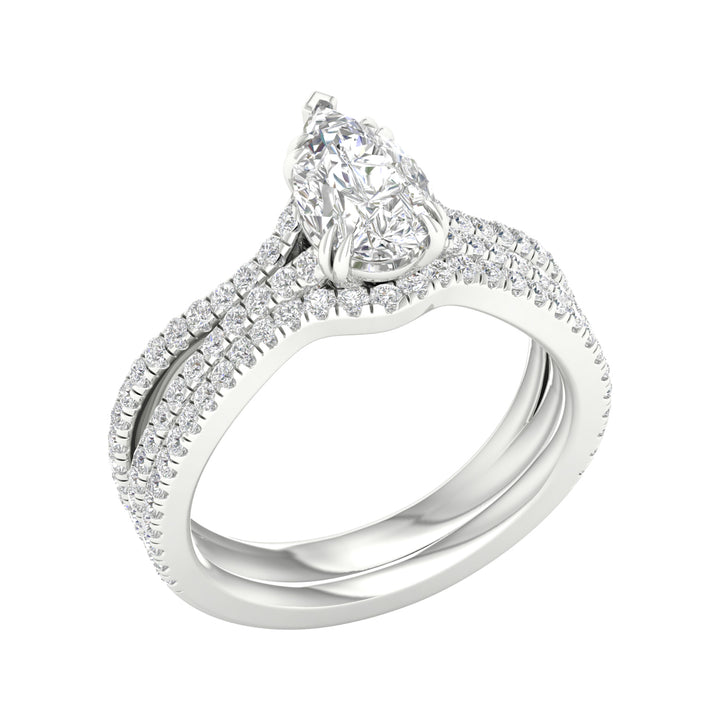 14k White Gold 1.50CT Lab Grown Diamond Bridal Brilliance Set