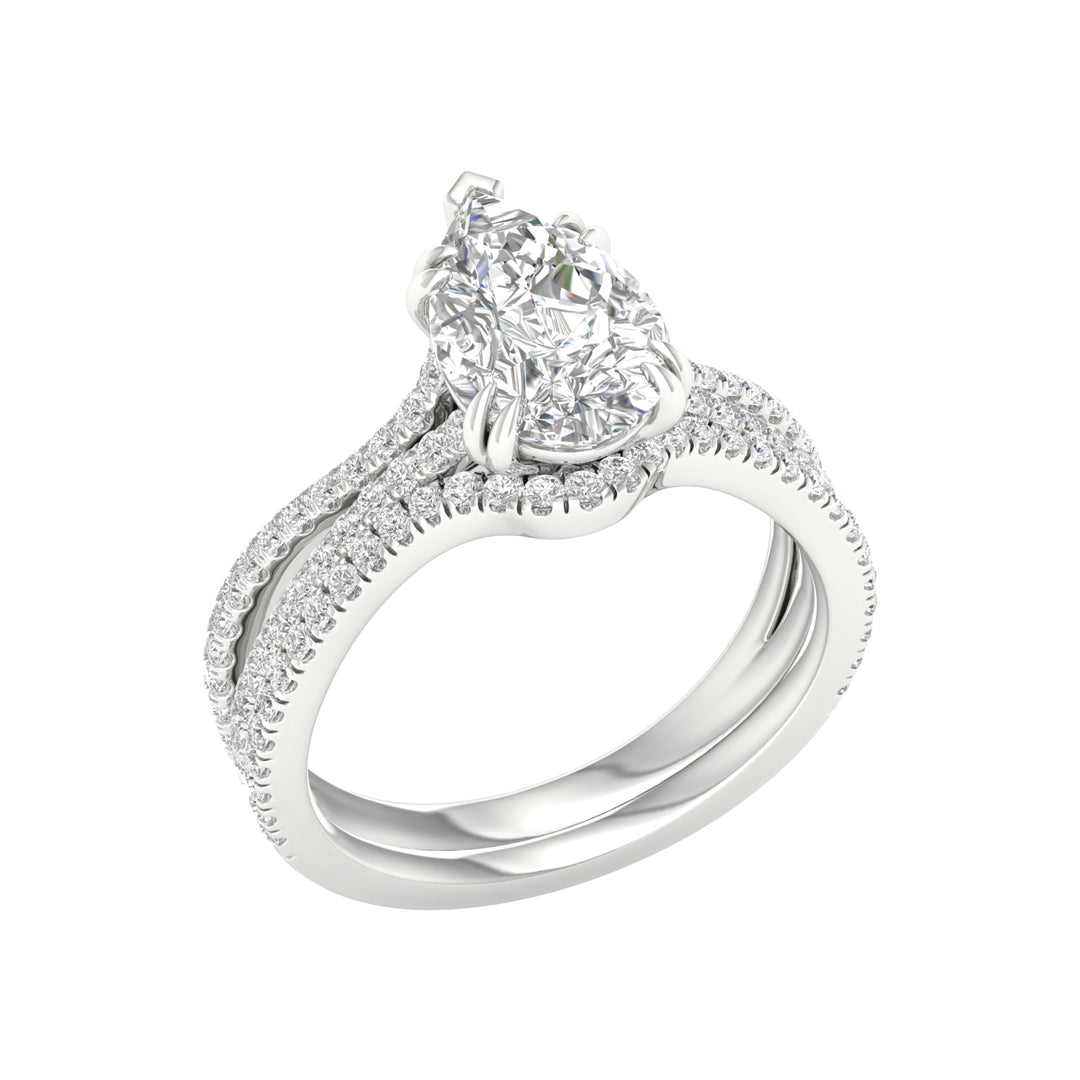 14K Yellow Gold 2.50CT Lab Grown Diamond Bridal Set