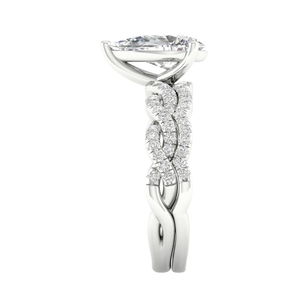 14k White Gold 2.40CT Lab Diamond Bridal Ring Set