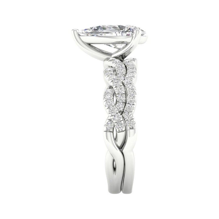 14k White Gold 2.40CT Lab Diamond Bridal Ring Set