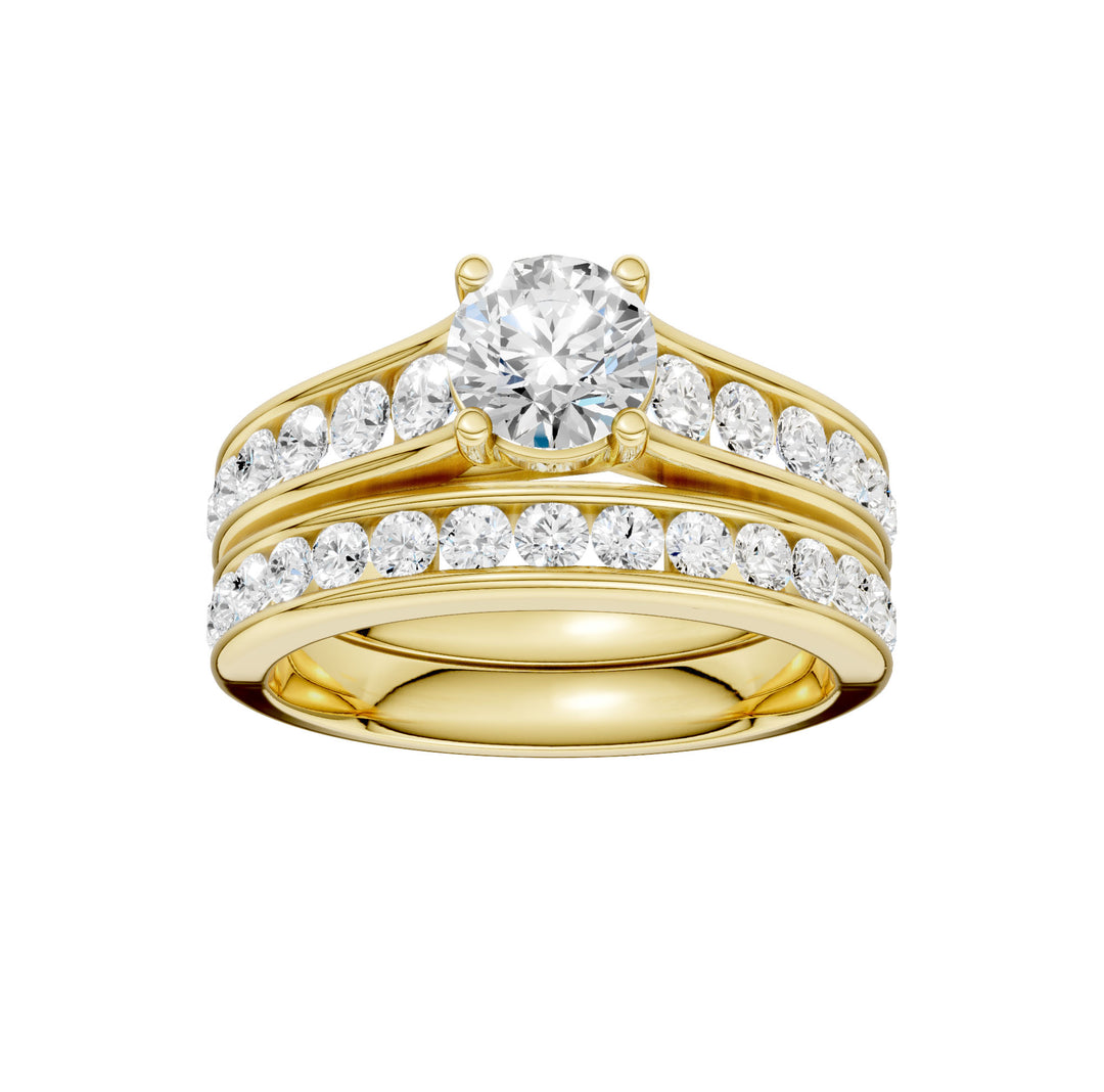 14K Yellow Gold 2CT Lab Grown Diamond Bridal Brilliance Set