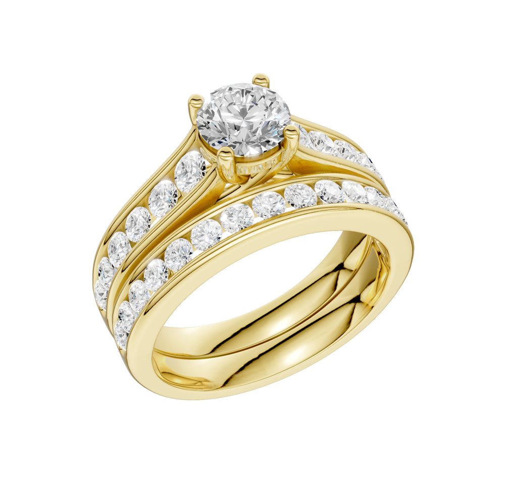 14K Yellow Gold 2CT Lab Grown Diamond Bridal Brilliance Set