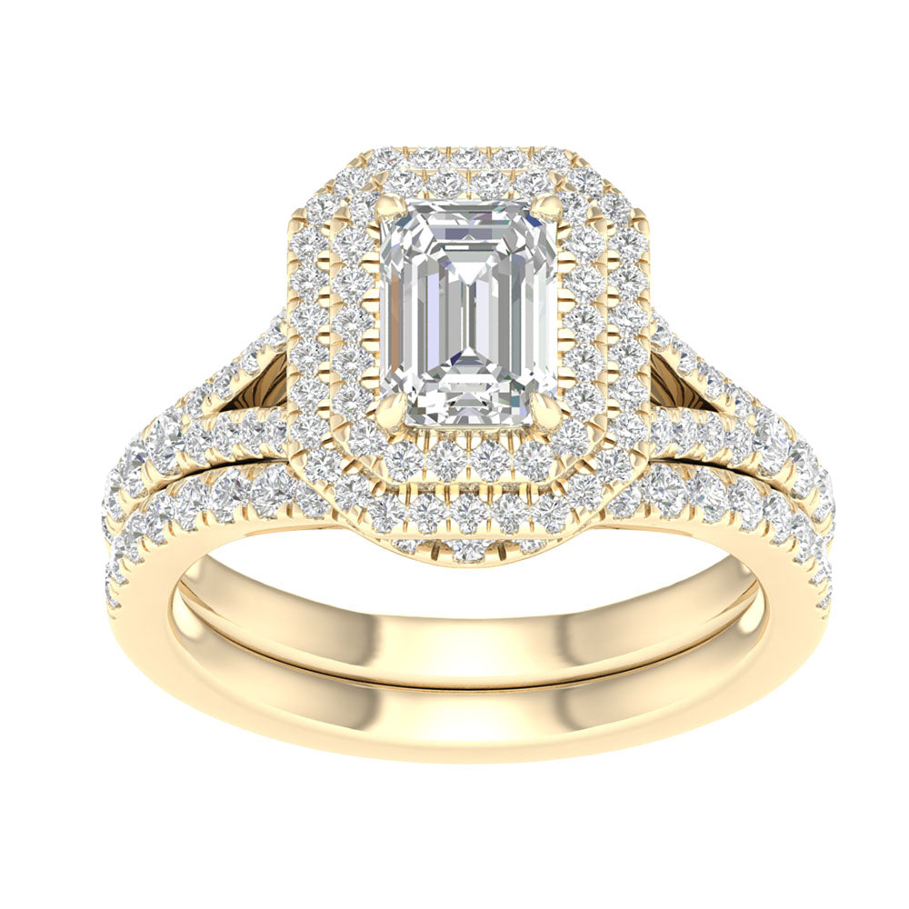 Certified Lab Diamond 14K Yellow Gold Wedding Ensemble