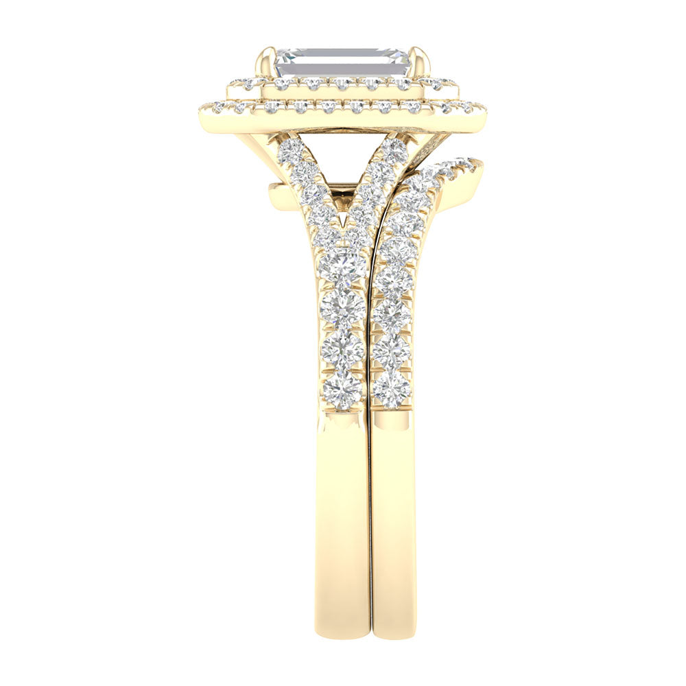 Certified Lab Diamond 14K Yellow Gold Wedding Ensemble