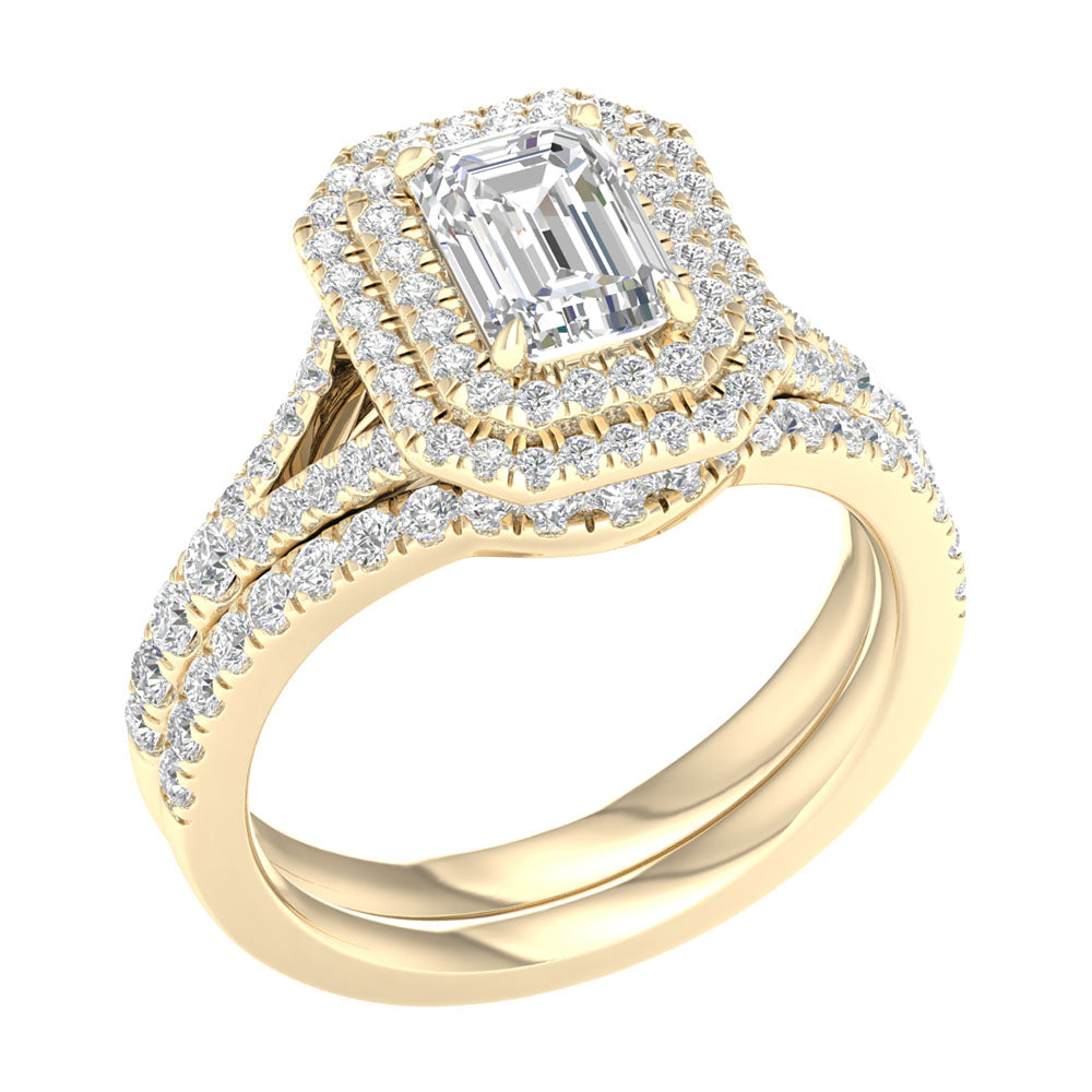 Certified Lab Diamond 14K Yellow Gold Wedding Ensemble