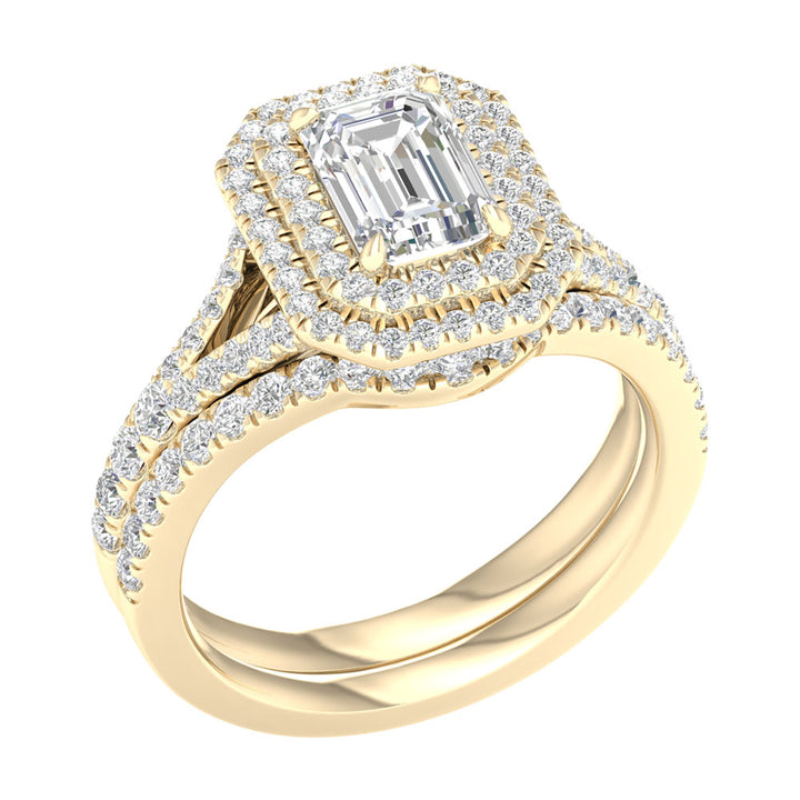 Certified Lab Diamond 14K Yellow Gold Wedding Ensemble