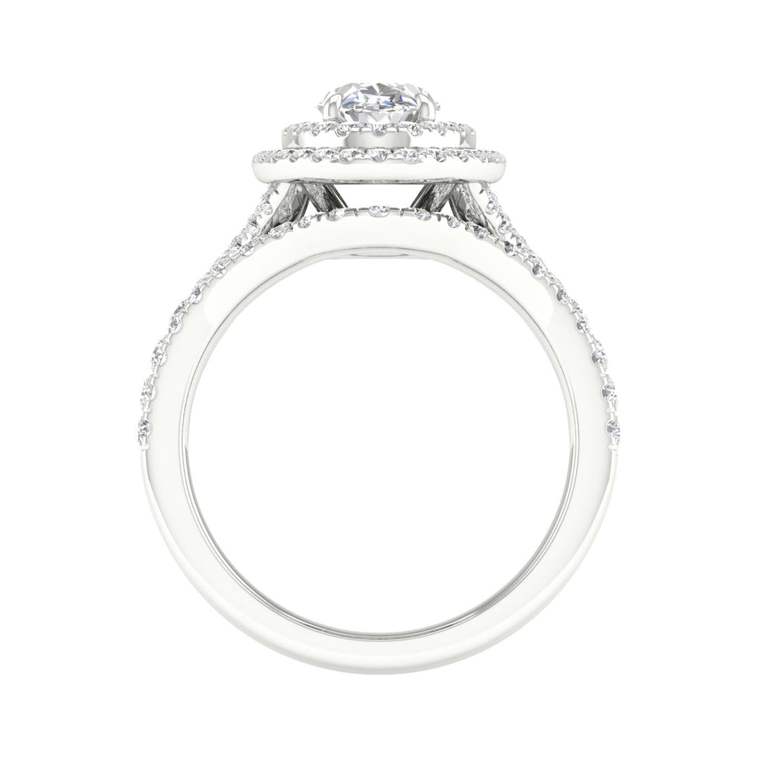 14K White Gold 1.75CT Lab Diamond Bridal Ring Set