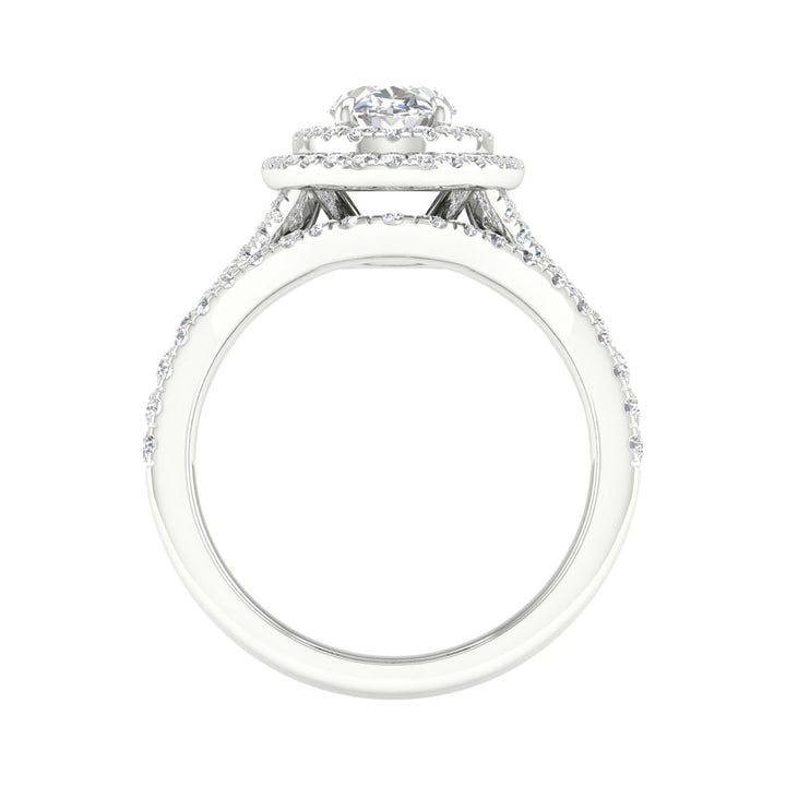 14K White Gold 1.75CT Lab Diamond Bridal Ring Set