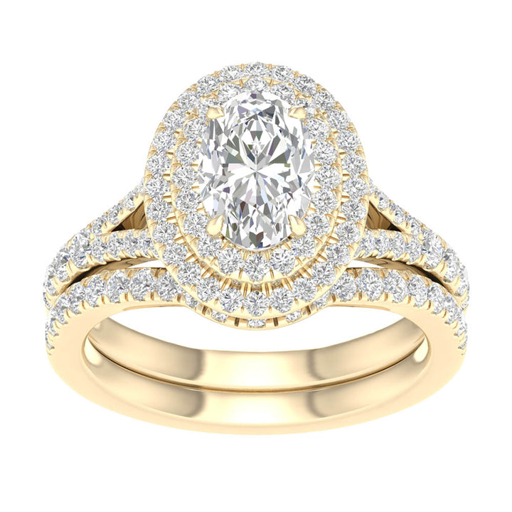 Brilliant 14K White Gold 1.75CT Lab Grown Diamond Bridal Ring