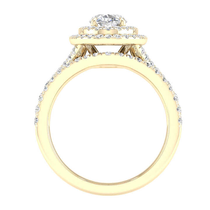 Brilliant 14K White Gold 1.75CT Lab Grown Diamond Bridal Ring