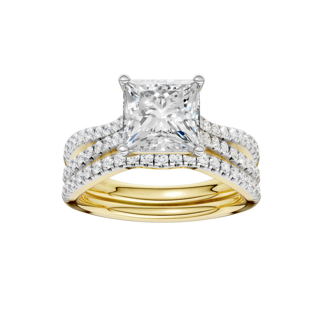 14K Yellow Gold 2.40ct Lab Grown Diamond Bridal Elegance Set