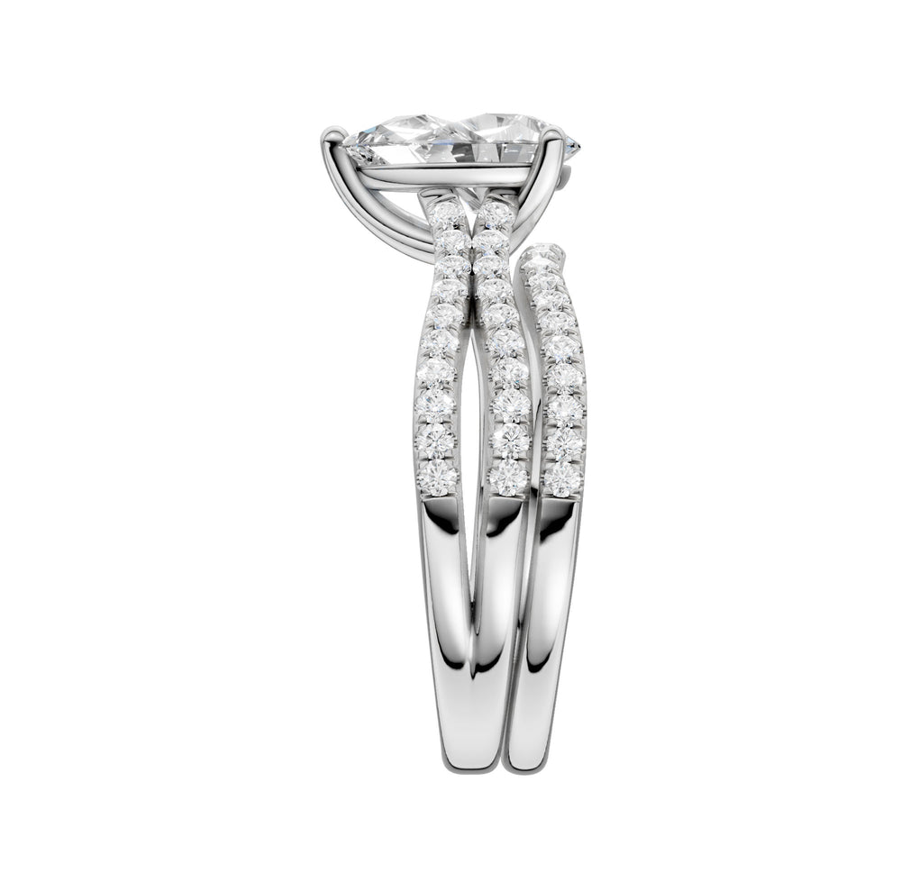 14k White Gold 1.40ct Lab Diamond Bridal Ring Set