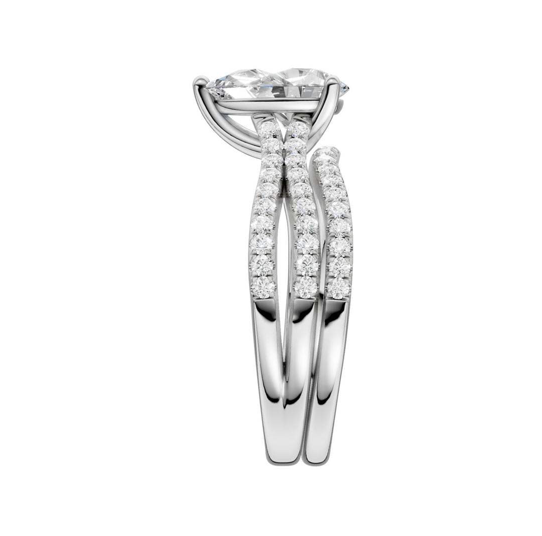 14k White Gold 1.40ct Lab Diamond Bridal Ring Set