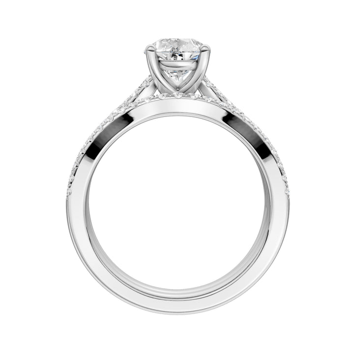 14k White Gold 1.40ct Lab Diamond Bridal Ring Set