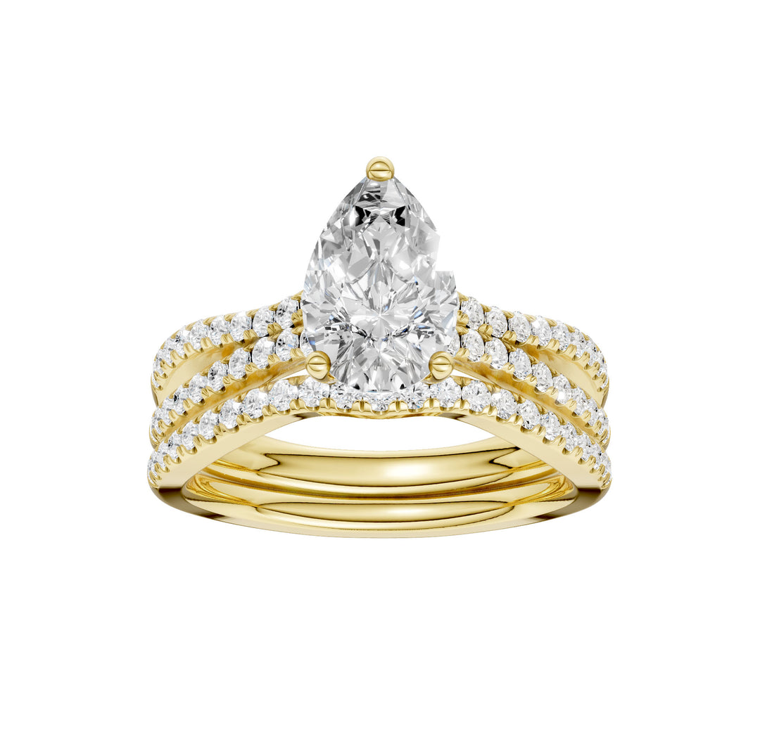 14K Yellow Gold 1.40ct Lab Grown Diamond Bridal Elegance Set