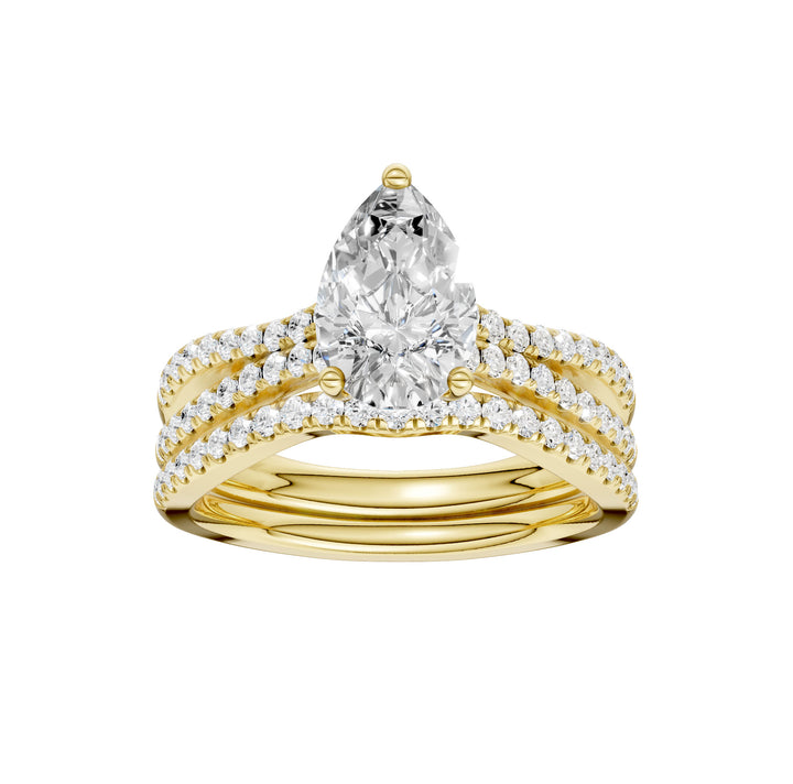 14K Yellow Gold 1.40ct Lab Grown Diamond Bridal Elegance Set