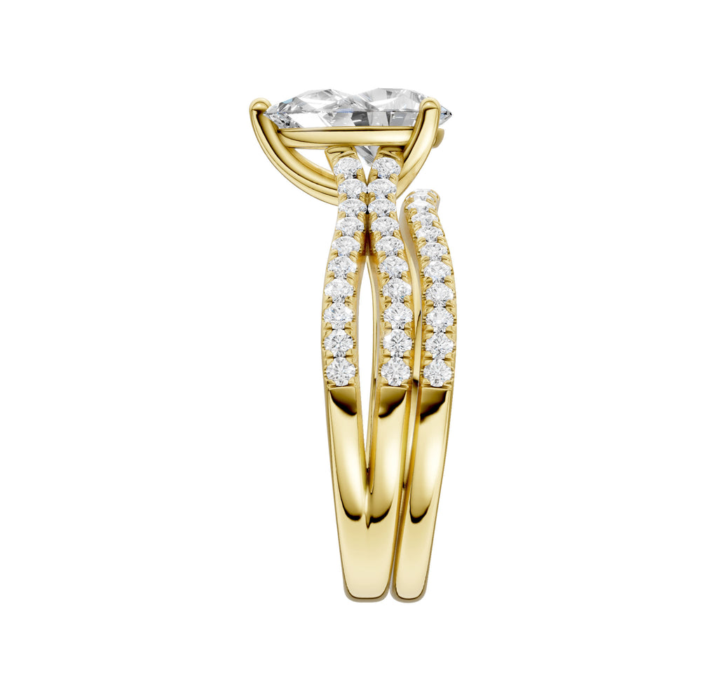 14K Yellow Gold 1.40ct Lab Grown Diamond Bridal Elegance Set