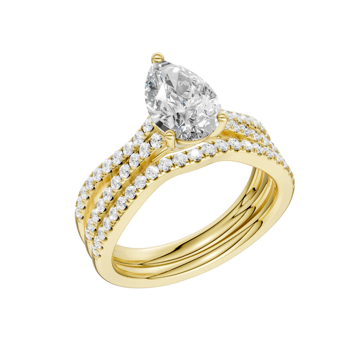 14K Yellow Gold 1.40ct Lab Grown Diamond Bridal Elegance Set