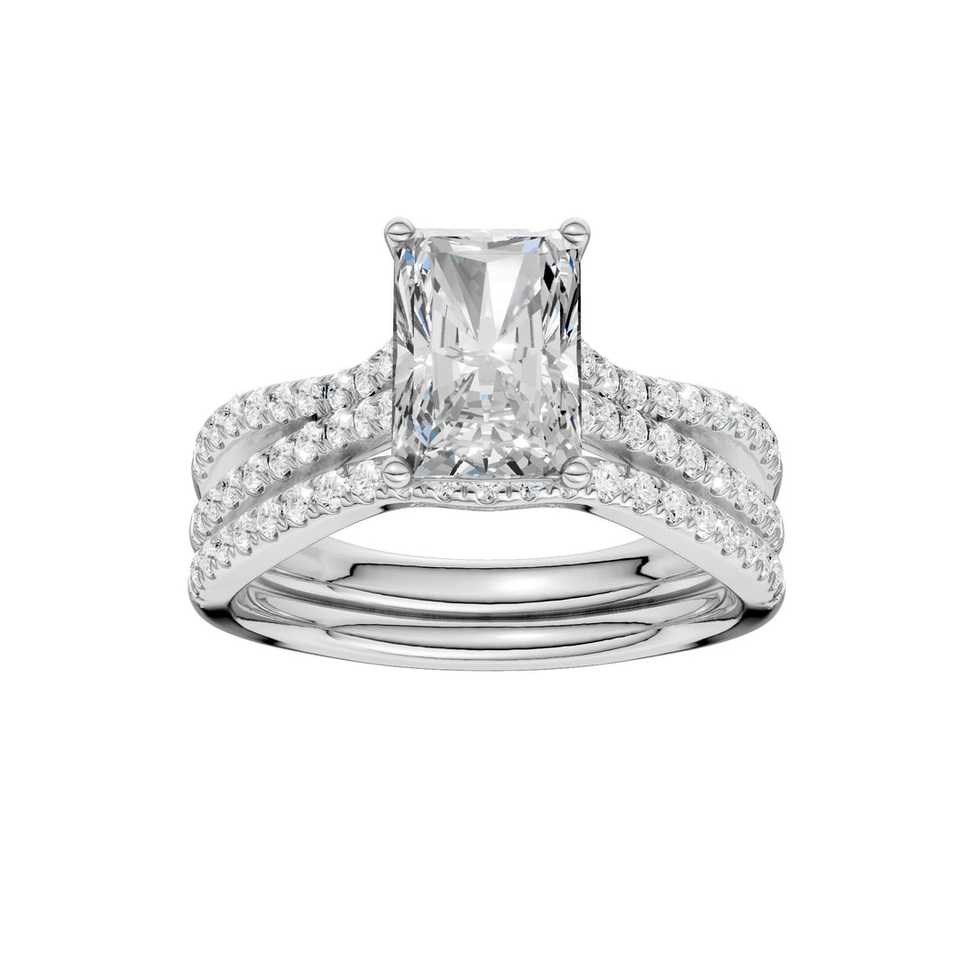 14k White Gold 2.40CT Lab Grown Diamond Bridal Ring Set