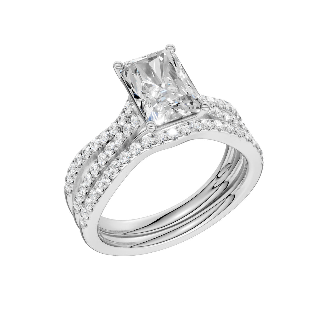14k White Gold 2.40CT Lab Grown Diamond Bridal Ring Set