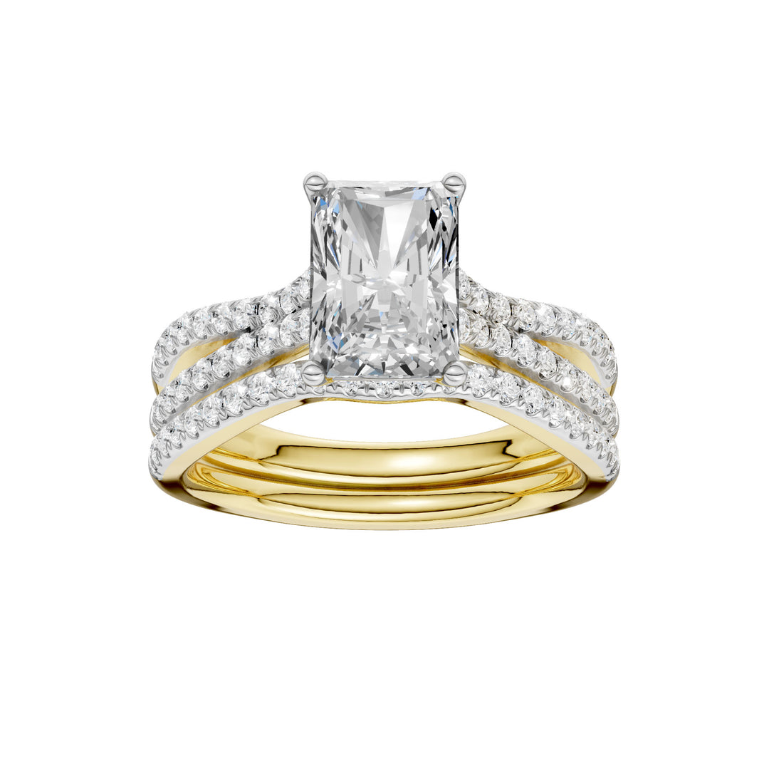 14K Yellow Gold 2.40CT Lab Grown Diamond Bridal Brilliance Set