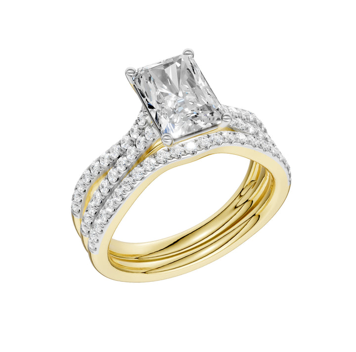 14K Yellow Gold 2.40CT Lab Grown Diamond Bridal Brilliance Set