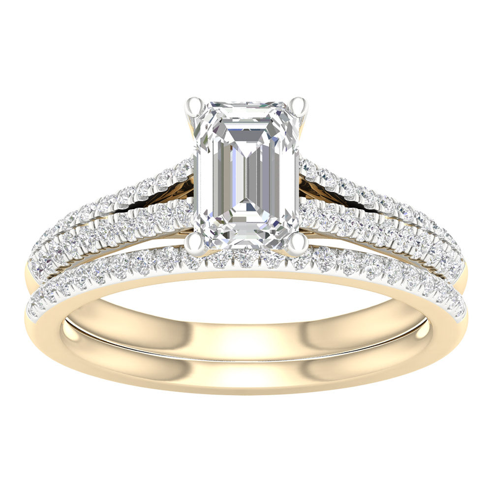 14K Yellow Gold Lab Grown Diamond Bridal Set Brilliance
