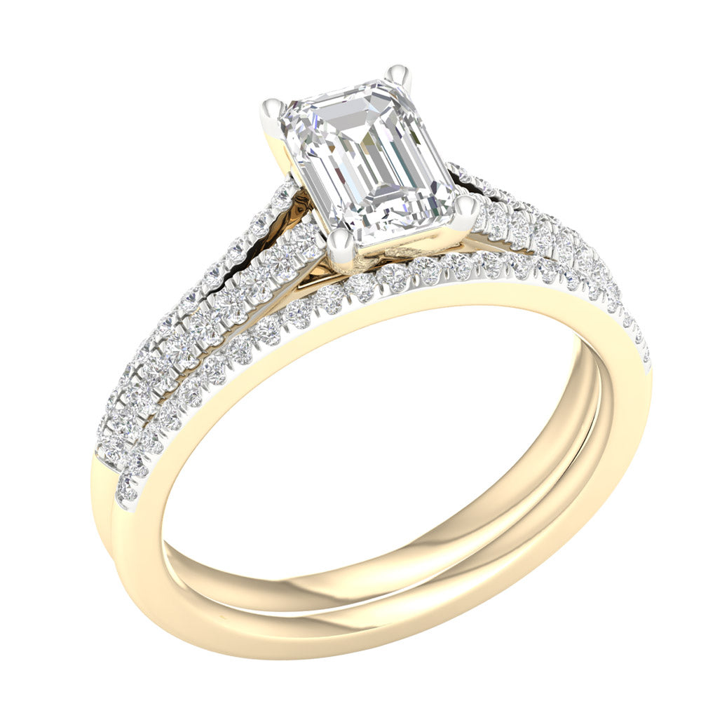 14K Yellow Gold Lab Grown Diamond Bridal Set Brilliance