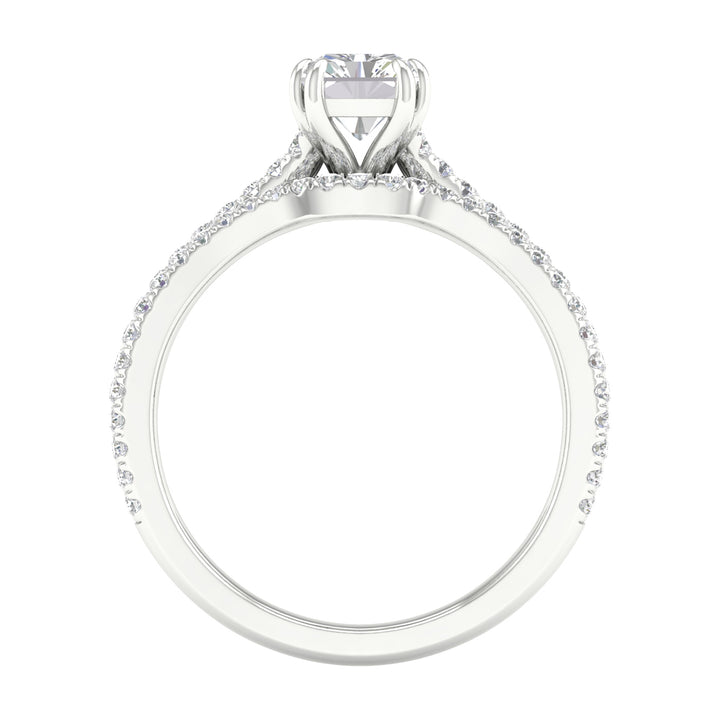 14K White Gold 1.50CT Lab Diamond Bridal Ring Set
