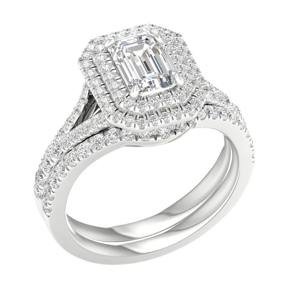 14k White Gold 1.75CT Lab Grown Diamond Bridal Brilliance Set