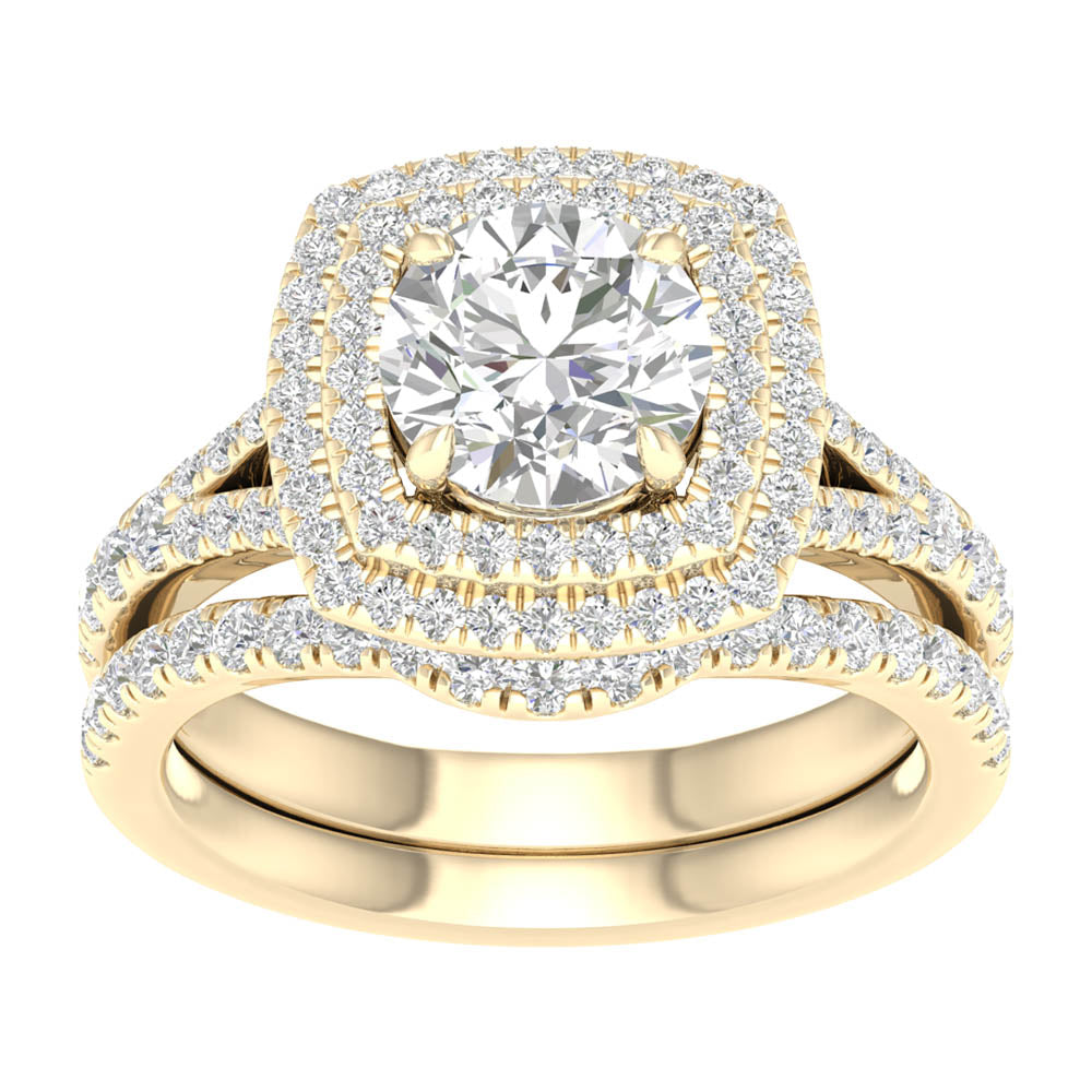 Brilliant 14K White Gold Lab Diamond Bridal Set 2.25CT