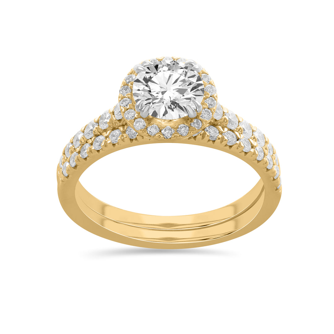 14K Yellow Gold 1.75CT Lab Grown Diamond Bridal Ring Set