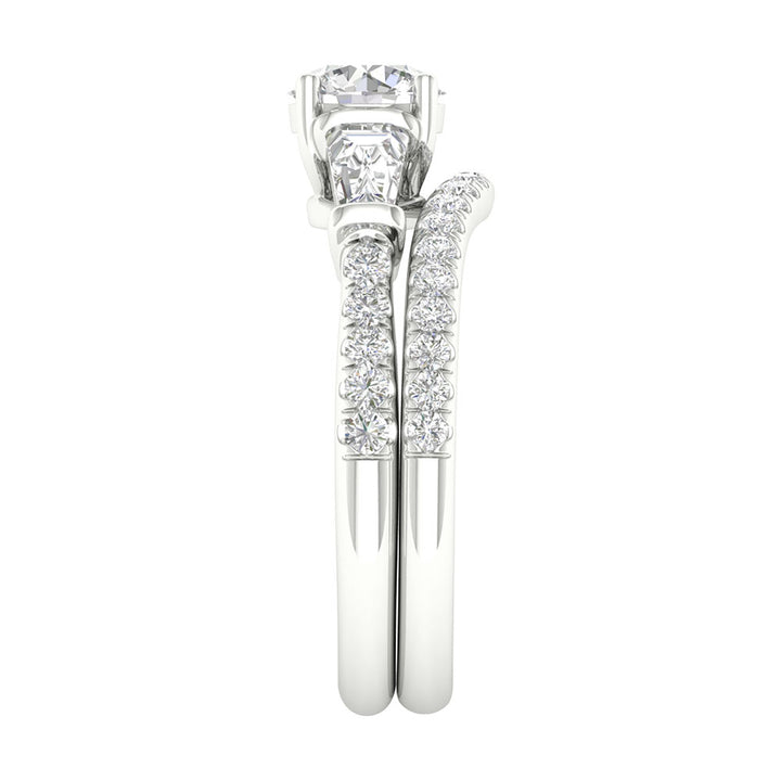 14k White Gold 1.81CT Lab Diamond Bridal Ring Set