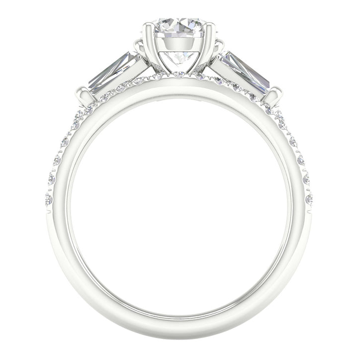 14k White Gold 1.81CT Lab Diamond Bridal Ring Set